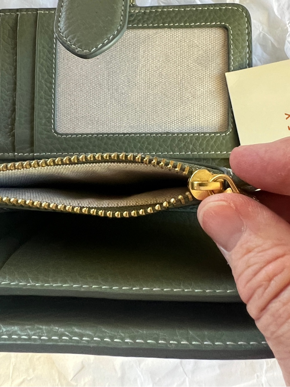 NEW: RADLEY LONDON Hillgate Medium wallet, green/olive Pebbled leather - Picture 6 of 9